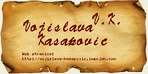 Vojislava Kasapović vizit kartica